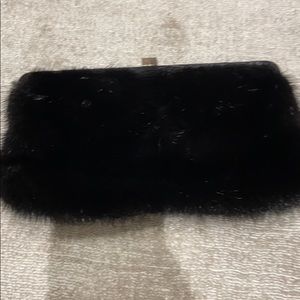 Fur clutch bag